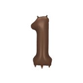 Foil balloon Number ''1'', 86 cm, mocha.
