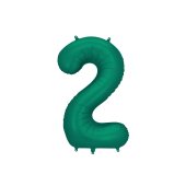 Foil Balloon Number ''2'', 86cm, Bottle Green