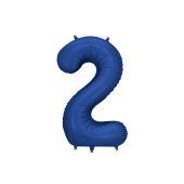 Foil Balloon Number ''2'', 86cm, navy blue
