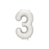 Foil balloon Number ''3'', 86 cm, silver