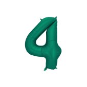 Foil Balloon Number ''4'', 86cm, Bottle Green