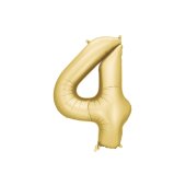 Foil balloon Number ''4'', 86 cm, gold.