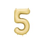 Foil balloon Number ''5'', 86 cm, gold.