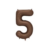 Foil balloon Number ''5'', 86 cm, mocha.