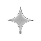 Foil balloon 4-point Star, 45 cm, silver