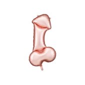 Foil balloon Penis,  55.5x112 cm, rose gold