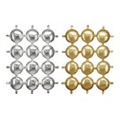 Foil balloon backdrop, double-sided Round, gold-silver, 78x107 cm