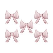 Foil balloons for garlands Bows, 25.5 x 25 cm, powder pink (1 pkt / 5 pc.)