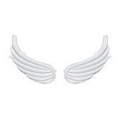 Foil balloons for garlands 'Wings', 104 x 60 cm, white (1 pkt / 2 pc.)