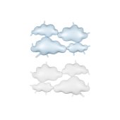 Foil Balloon Double-sided Backdrop Clouds, 99x52 cm, white-light blue	