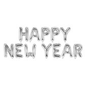 Foil balloon Happy New Year, 422x46 cm, silver