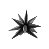 Foil balloon Star 3D, 95cm, black