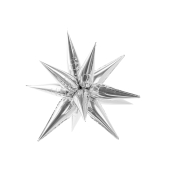Foil balloon Star 3D, 95cm, silver
