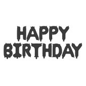 Foil Balloon Happy Birthday, 340x35cm, black