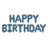 Foil Balloon Happy Birthday, 340x35cm, navy blue