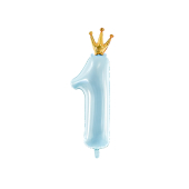 Foil Balloon Number ''1'', 37x100 cm, sky-blue