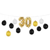 Balloon garland 3in1 - 30th birthday, mix, 260x32cm
