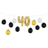 Balloon garland 3in1 - 40th birthday, mix, 260x32cm