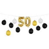 Balloon garland 3in1 - 50th birthday, mix, 260x32cm