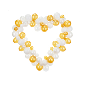 Balloon garland with frame, white, 160 cm