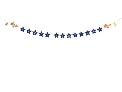 Banner Happy Birthday Airplanes, 2.5 m, mix