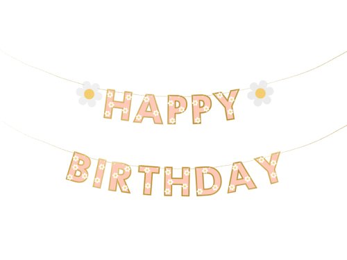 Banner Happy Birthday, mix, 200x14.5 cm