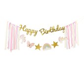 Banner Happy Birthday Unicorns, 230x17.5 cm, mix