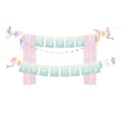 Banner Happy Birthday Mermaid, 130x100cm, mix