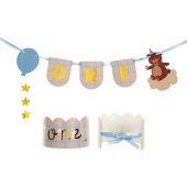 Chair banner and crown Teddy Bear, 50x20.5 cm, mix
