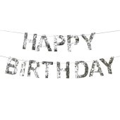 Happy Birthday Banner, 2.2m, silver