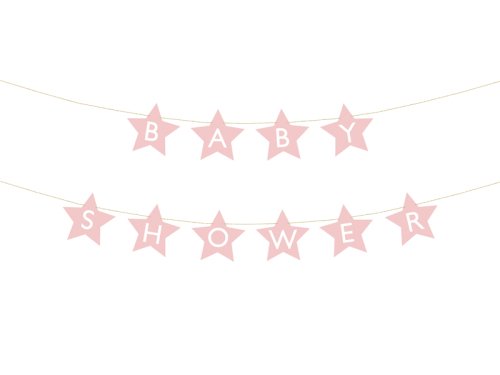 Baner Baby shower, 290x16.5 cm, light pink