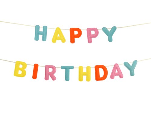 Felt Banner Happy Birthday Rainbow Letters, 3m