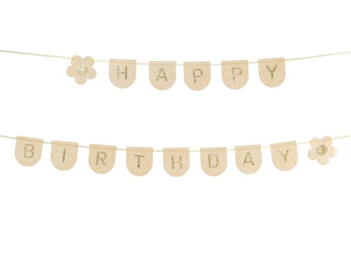 Felt Banner Happy Birthday Girl, Pink, 3m