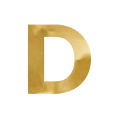 Mirror letter ''D'', gold, 55x60 cm