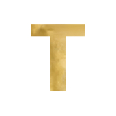 Mirror letter ''T'', gold, 48x60 cm