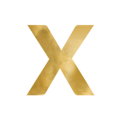 Mirror letter ''X'', gold, 58x60 cm