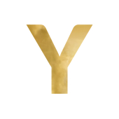 Mirror letter ''Y'', gold, 58x60 cm