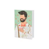 Card with enamel pin Groom, 10.5x15 cm