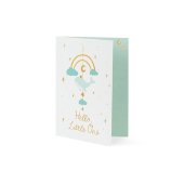 Card with hanging decoration Whale, light tiffany blue, 14x20 cm