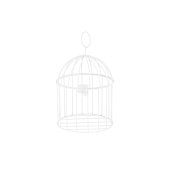 Decorative bird cage, 24 cm, white