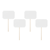 Cards on a stick, white, 11x8cm (1 pkt / 4 pc.)