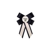 Rosette for 18th birthday, cream-black, 11x17 cm