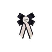 Rosette for 40th birthday, cream-black, 11x17 cm
