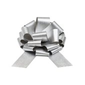DIY decorative bow, silver, 30 cm