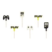 Cupcake toppers - Gamer, 6-10.5 cm, mix (1 pkt / 6 pc.)