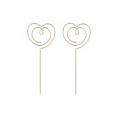 Heart Toppers, gold,  12 x 4,5  cm (1 pkt / 2 pc.)