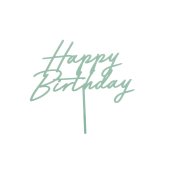 Acrylic cake topper ''Happy Birthday'', green, 16.5 cm