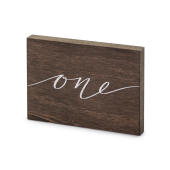 Wooden table number, ''One'', 2x18x12.5 cm