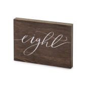 Wooden table number, ''Eight'', 2x18x12.5 cm