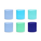 Crepe Paper 5cm/10m, set of 6 pcs., blue-green mix (1 pkt / 6 pc.)
